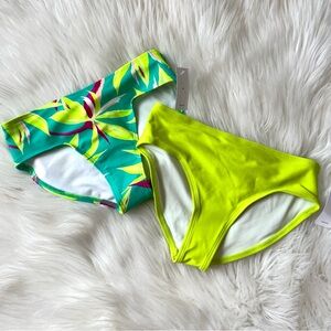 Neon & Turquoise Tropical Bikini Bottoms